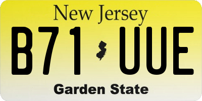 NJ license plate B71UUE