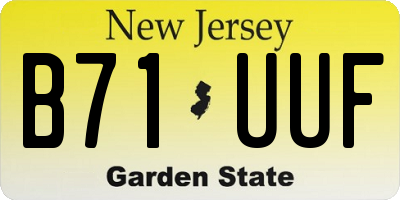 NJ license plate B71UUF
