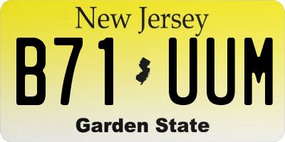 NJ license plate B71UUM