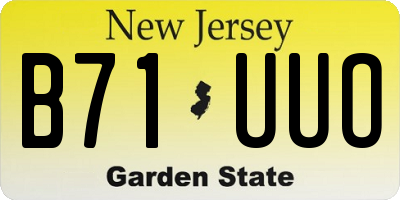 NJ license plate B71UUO