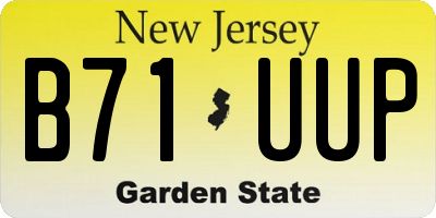 NJ license plate B71UUP