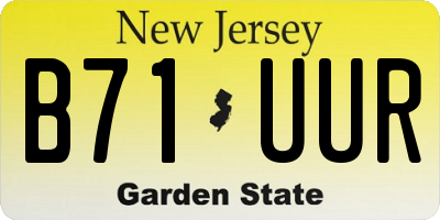 NJ license plate B71UUR