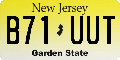 NJ license plate B71UUT