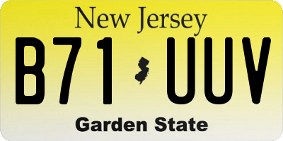 NJ license plate B71UUV