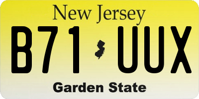 NJ license plate B71UUX