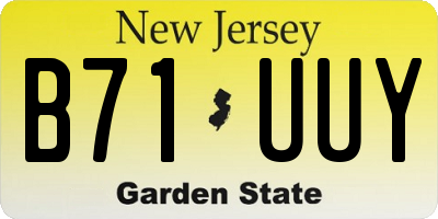 NJ license plate B71UUY