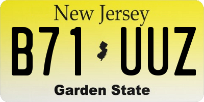 NJ license plate B71UUZ