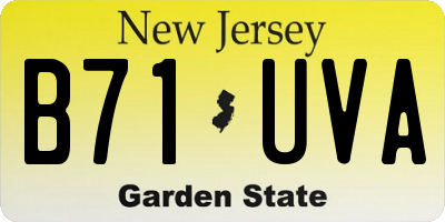 NJ license plate B71UVA