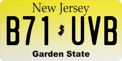 NJ license plate B71UVB