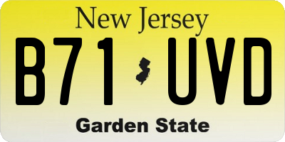 NJ license plate B71UVD