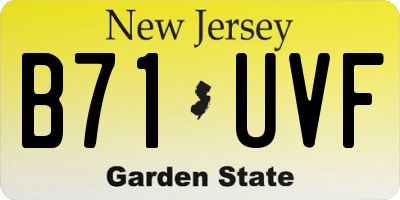 NJ license plate B71UVF