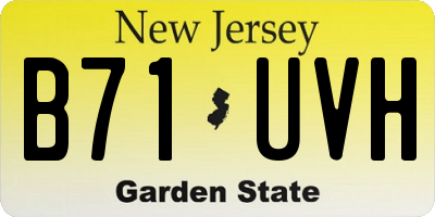 NJ license plate B71UVH