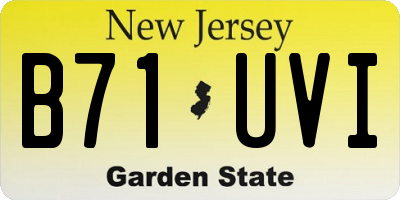 NJ license plate B71UVI