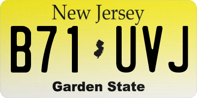 NJ license plate B71UVJ