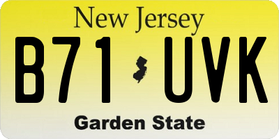 NJ license plate B71UVK