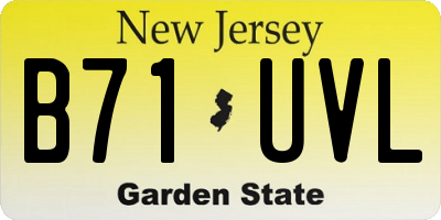 NJ license plate B71UVL