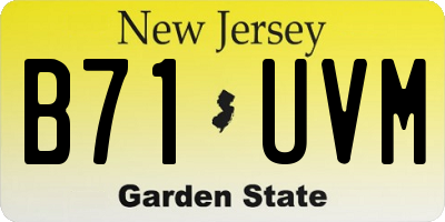 NJ license plate B71UVM