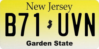 NJ license plate B71UVN