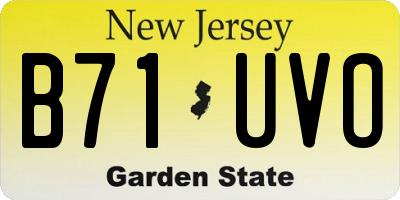 NJ license plate B71UVO