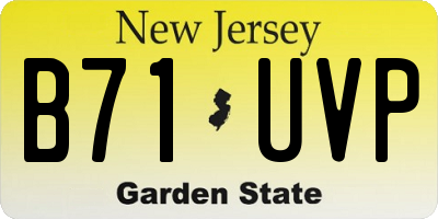 NJ license plate B71UVP