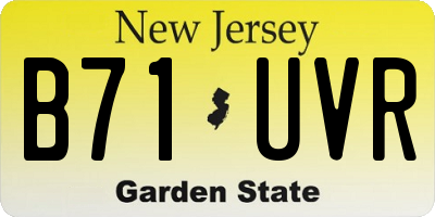 NJ license plate B71UVR