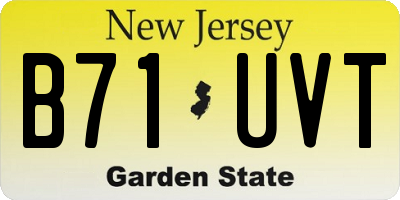NJ license plate B71UVT