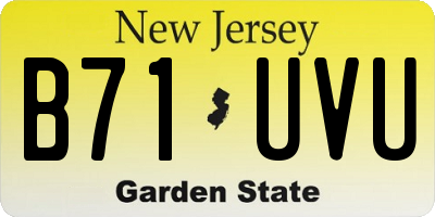 NJ license plate B71UVU