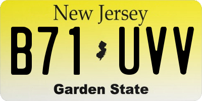 NJ license plate B71UVV