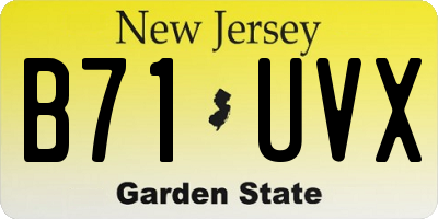 NJ license plate B71UVX