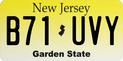 NJ license plate B71UVY