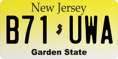 NJ license plate B71UWA