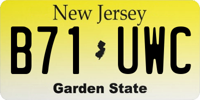 NJ license plate B71UWC