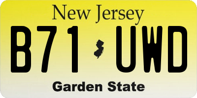 NJ license plate B71UWD