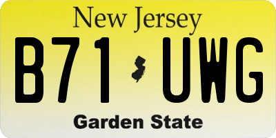 NJ license plate B71UWG