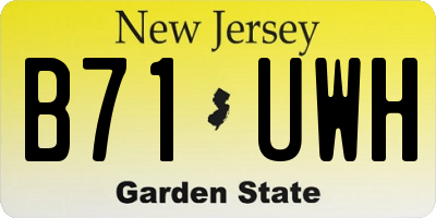 NJ license plate B71UWH