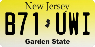 NJ license plate B71UWI