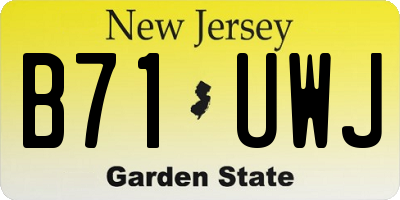 NJ license plate B71UWJ