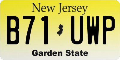NJ license plate B71UWP