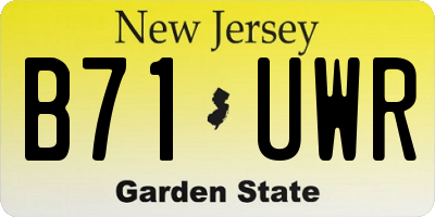 NJ license plate B71UWR