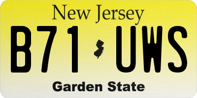 NJ license plate B71UWS