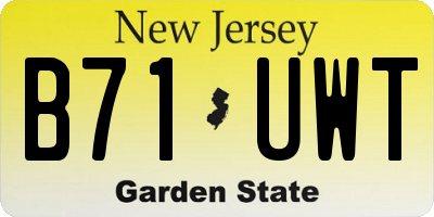 NJ license plate B71UWT