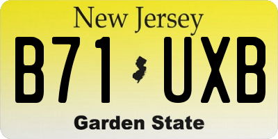 NJ license plate B71UXB