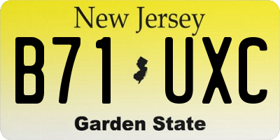 NJ license plate B71UXC