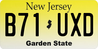 NJ license plate B71UXD