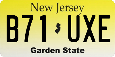 NJ license plate B71UXE