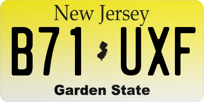 NJ license plate B71UXF