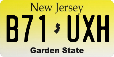 NJ license plate B71UXH