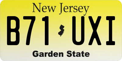 NJ license plate B71UXI