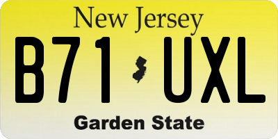 NJ license plate B71UXL