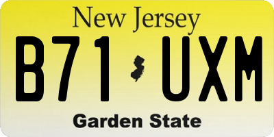 NJ license plate B71UXM